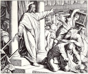 Foto: Julius Schnorr von Carolsfeld, Die Tempelreinigung, aus: Die Bibel in Bildern, Leipzig 1860