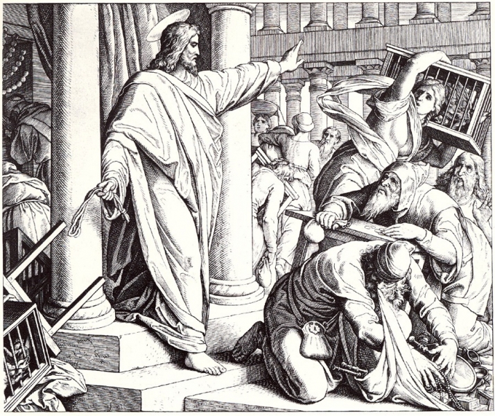 Foto: Julius Schnorr von Carolsfeld, Die Tempelreinigung, aus: Die Bibel in Bildern, Leipzig 1860